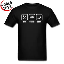 Camisetas baratas geniales con diseño de contador de letras ataque Global ofensivo Eat Sleep Game programador camisetas de moda para hombres camisetas Messi