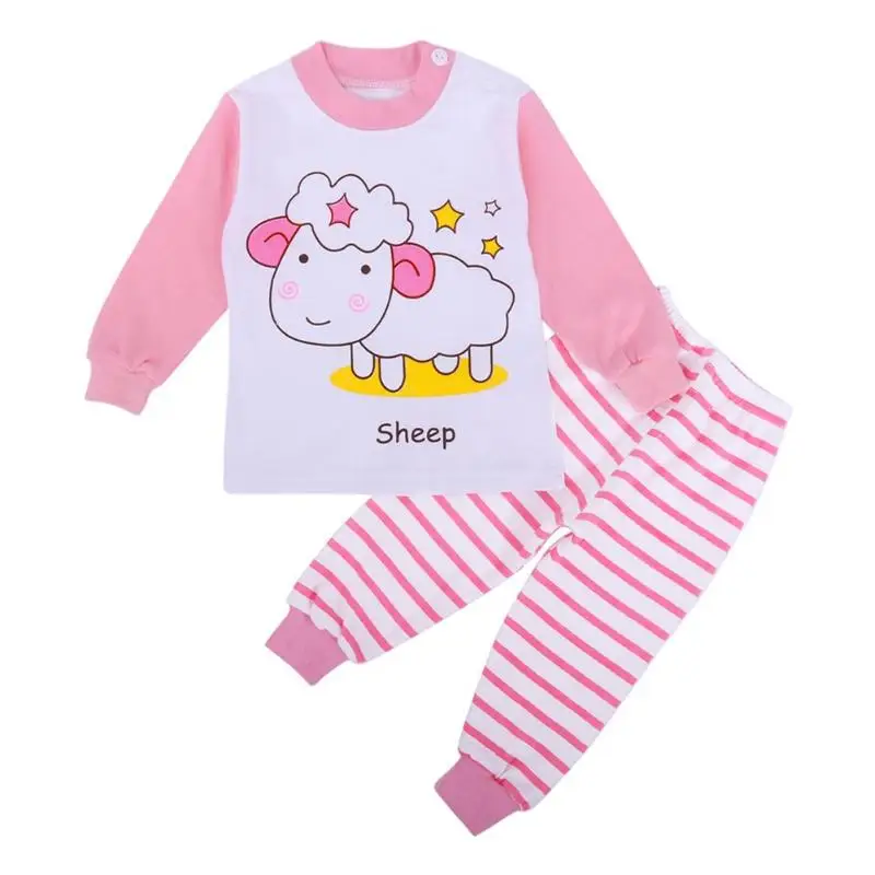 

2pcs Kids Baby Pajamas Set Girls Cartoon Sheep Tops Pants Sleepwear 3-6T Baby Kids Pajamas Set Sleepwear Tops+Pants