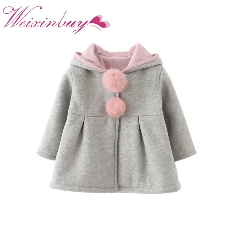 Мода г.; пальто для девочек COCKCON с милыми заячьими ушками и капюшоном; осенне-зимняя верхняя одежда с длинными рукавами для детей; детская куртка; пальто