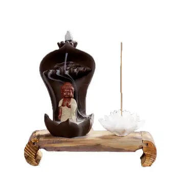 

Flower Vase Lotus Wonderland Backflow Incense Censer Buddha Lotus Burner Waterfall Smoke Incense Burner Stick Holder
