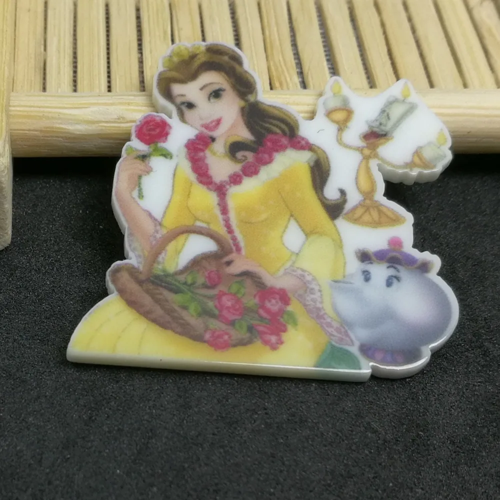 

Free shipping 25pcs/lot 33*33MM inspired flatback cartoon princess resin planars BIHAIYUAN