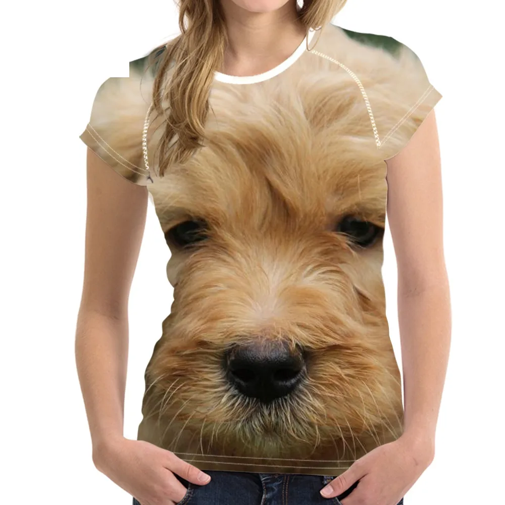 

Funny Women Summer T Shirts Kawaii 3D Dog Labradoodle Print Female O Neck T-shirts Fashion Brand Harajuku Tops Tees