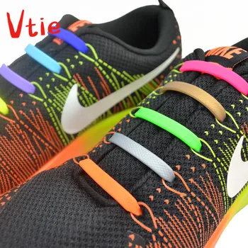 

16pcs/pack elastic lace with silicone shoelaces silicone no tie free shipping