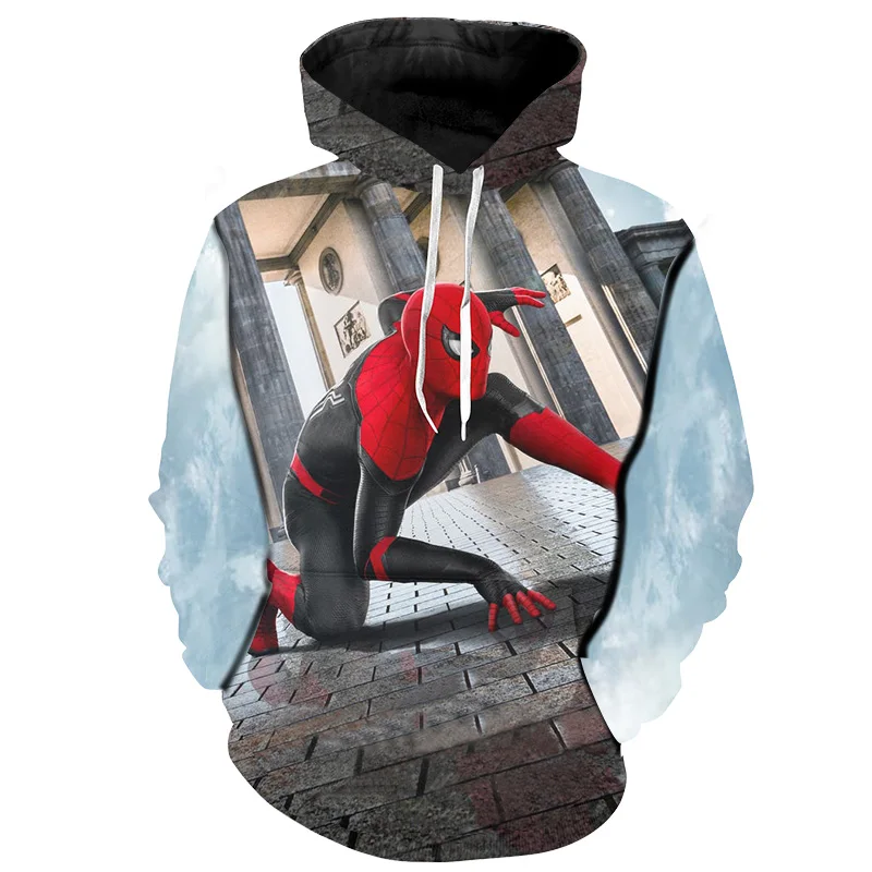 

Cloudstyle 2019 New Arrival Superhero Film Men's Hoodies Spider Man 3D Printed Hooded Pullovers Cool Hoodies Streetwear AS 5XL