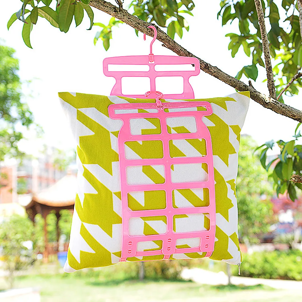 1pc Double Hook Practical Drying Pillow Rack Pillow Plush Toy Clothes