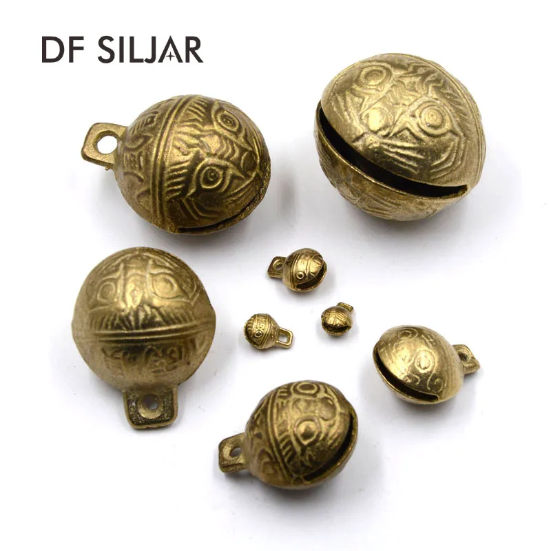 

9-51mm Big Large Antique Bronze Copper Brass Jewelry Jingle Bells Metal Bells Christmas Decoration Crafts Gift DIY Jewelry Y1841