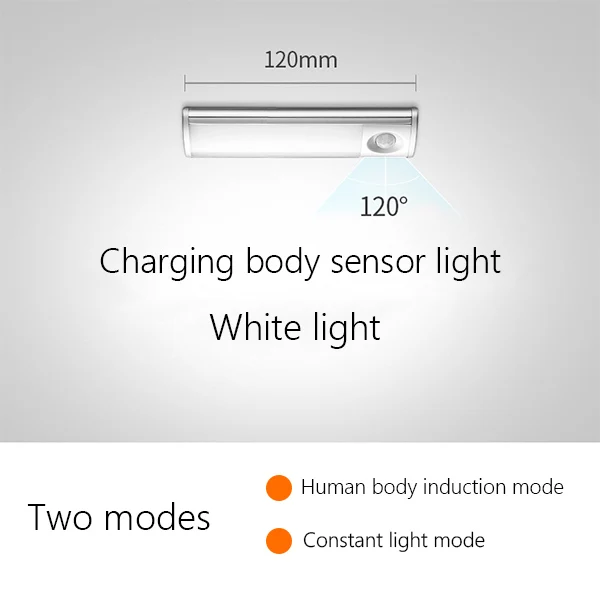 Xiaomi Youpin Wanhuo LED mirror headlamp induction toilet non-punching night lamp charging bedside bedside household bedside 3 - Color: White S