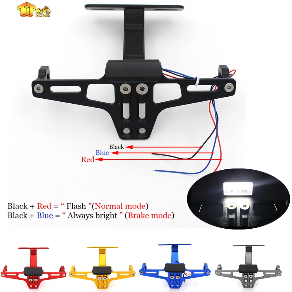 

CK CATTLE KING For YAMAHA YZF-R1 R3 R6 FZ1 FZ6 FZ8 T-MAX 500 530 XJ6 Adjustable Angle License Number Plate Frame Holder Bracket