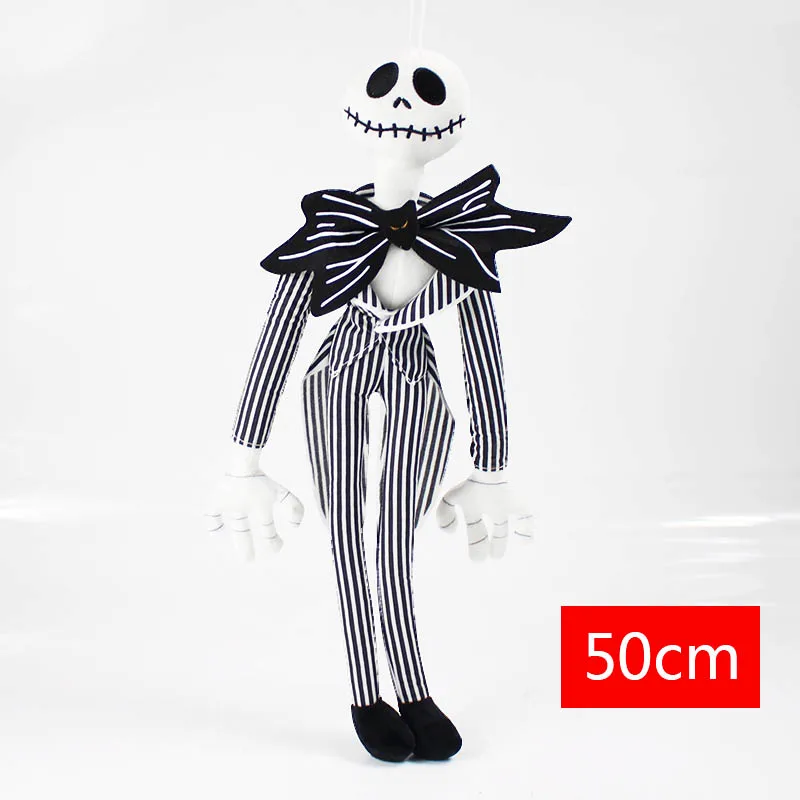 50cm The Nightmare Before Christmas Jack Skellington Sally Black Skeleton Skull Plush Toy stuffed doll Halloween Gift - Цвет: 50cm jack plush
