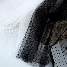 5 ярдов от белого тюля кружевная ткань в горошек, вышитая Тюлевая сетчатая кружевная ткань в бархатный горошек