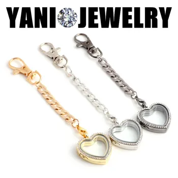 

10pcs/lot Mix Color 30mm Heart Floating Locket Keychain Key Ring Pendant Glass Living Memory Locket Jewelry
