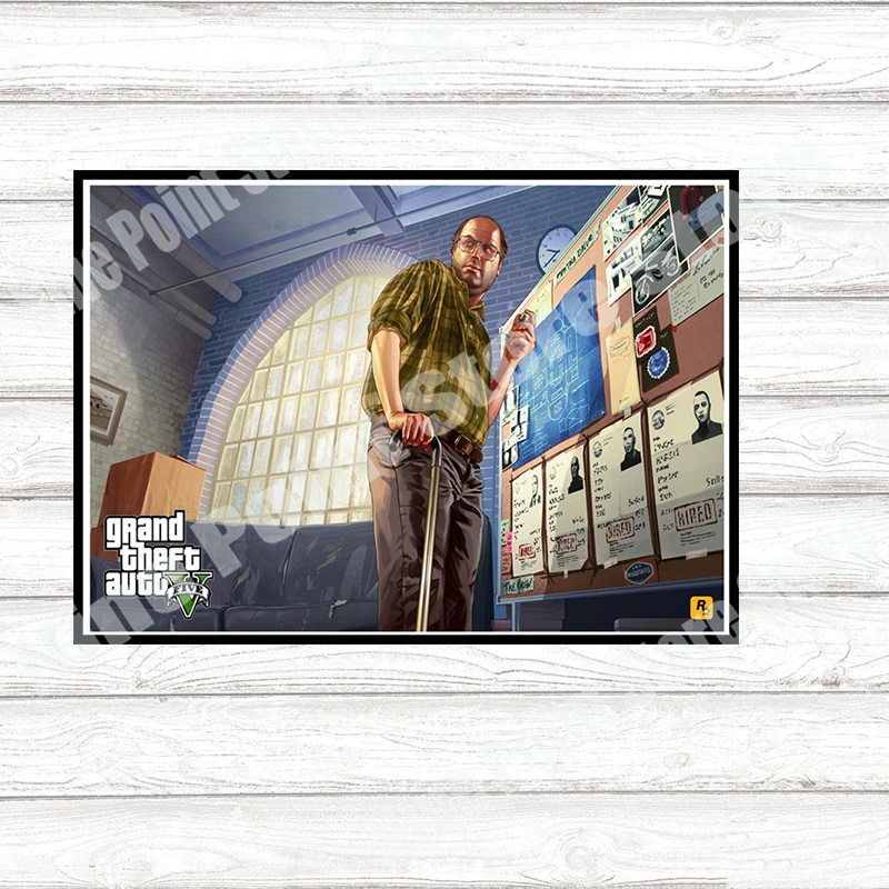 Арт Grand Theft Auto GTAV 5 игровой плакат Grand Theft Авто обои Сан-кристас настенные декоративные наклейки 42*30 см