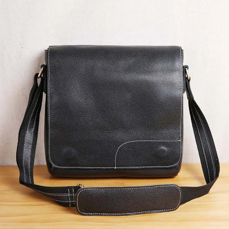 AETOO Leather men's small bag shoulder Messenger bag simple casual tide