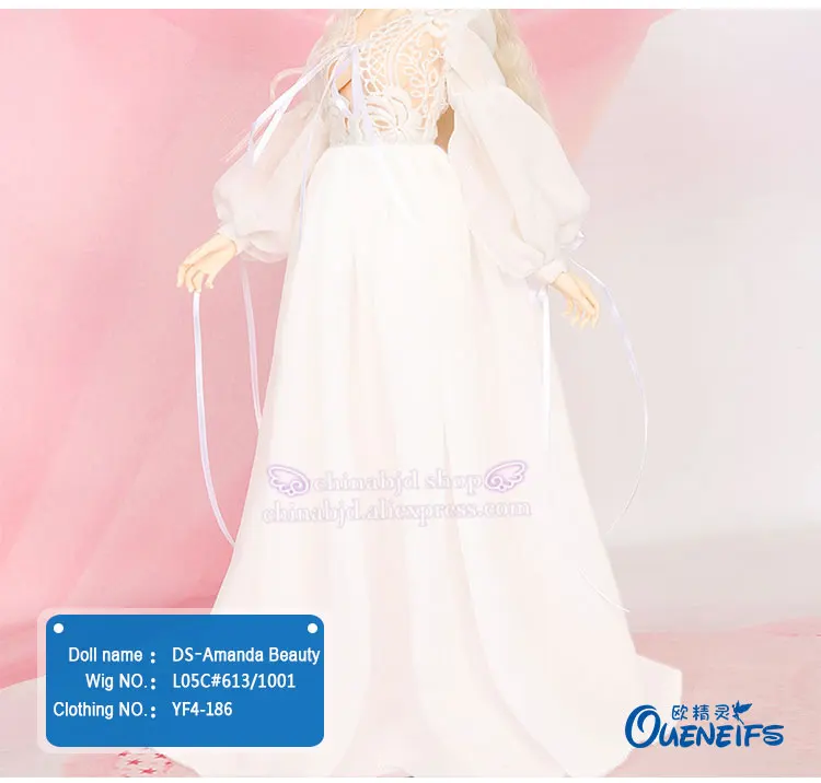 BJD одежда 1/4 платье принцессы свадебное вечернее платье Maxiskit шифон для Dollshe девушка тело YF4-186 куклы аксессуары