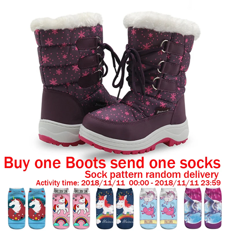 

Kids Sneakers Snow Boots Girl Winter Shoes For Girls Sport Boots Children Safety Fur Suede Boots Child Snowshoes Warm Plush Soft