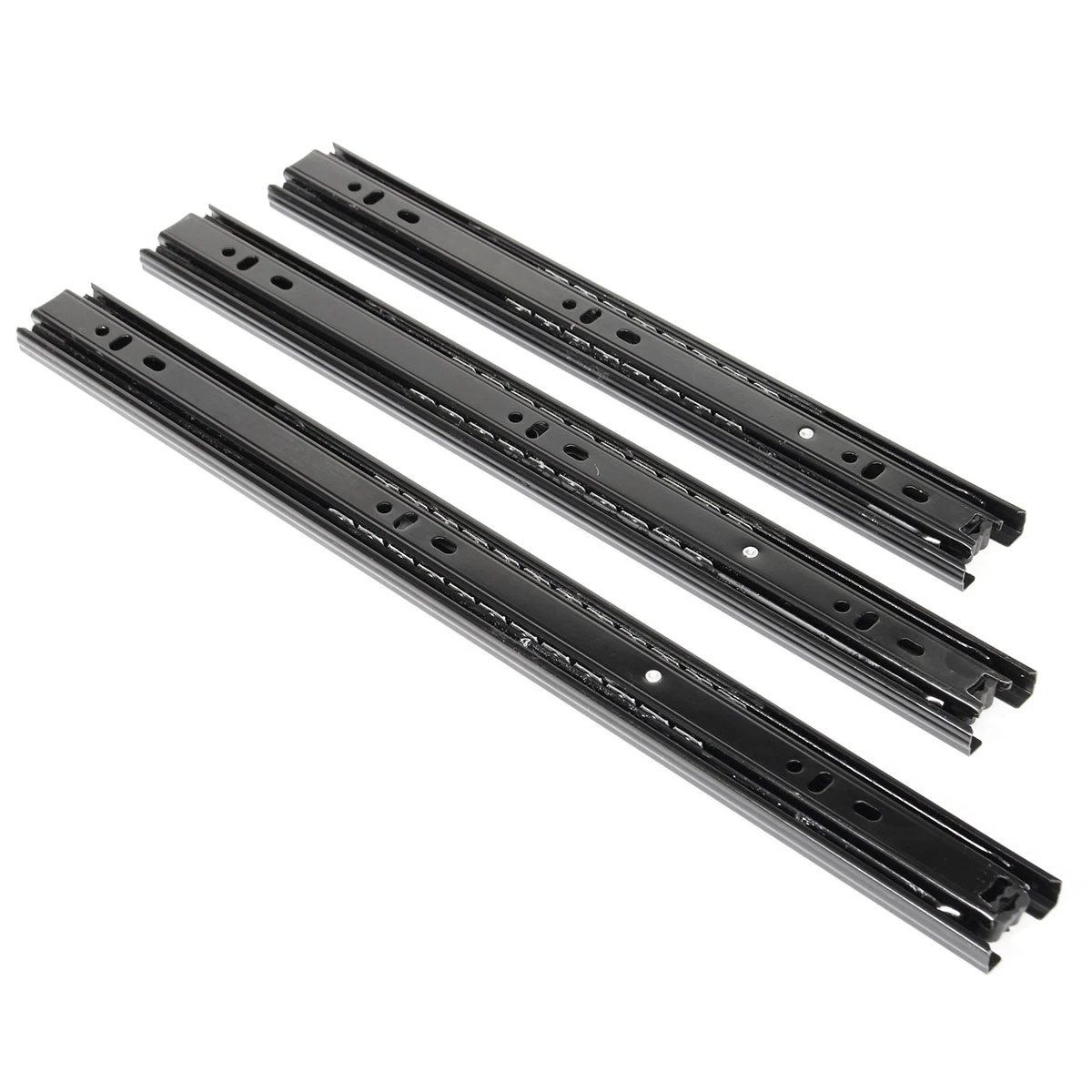 Couleur : 40cm ShuJieEUR Useful 3-Section Sliding Rails for Drawers Full Expansion Damping Buffer Rails with 10 Screws 1 Pair 