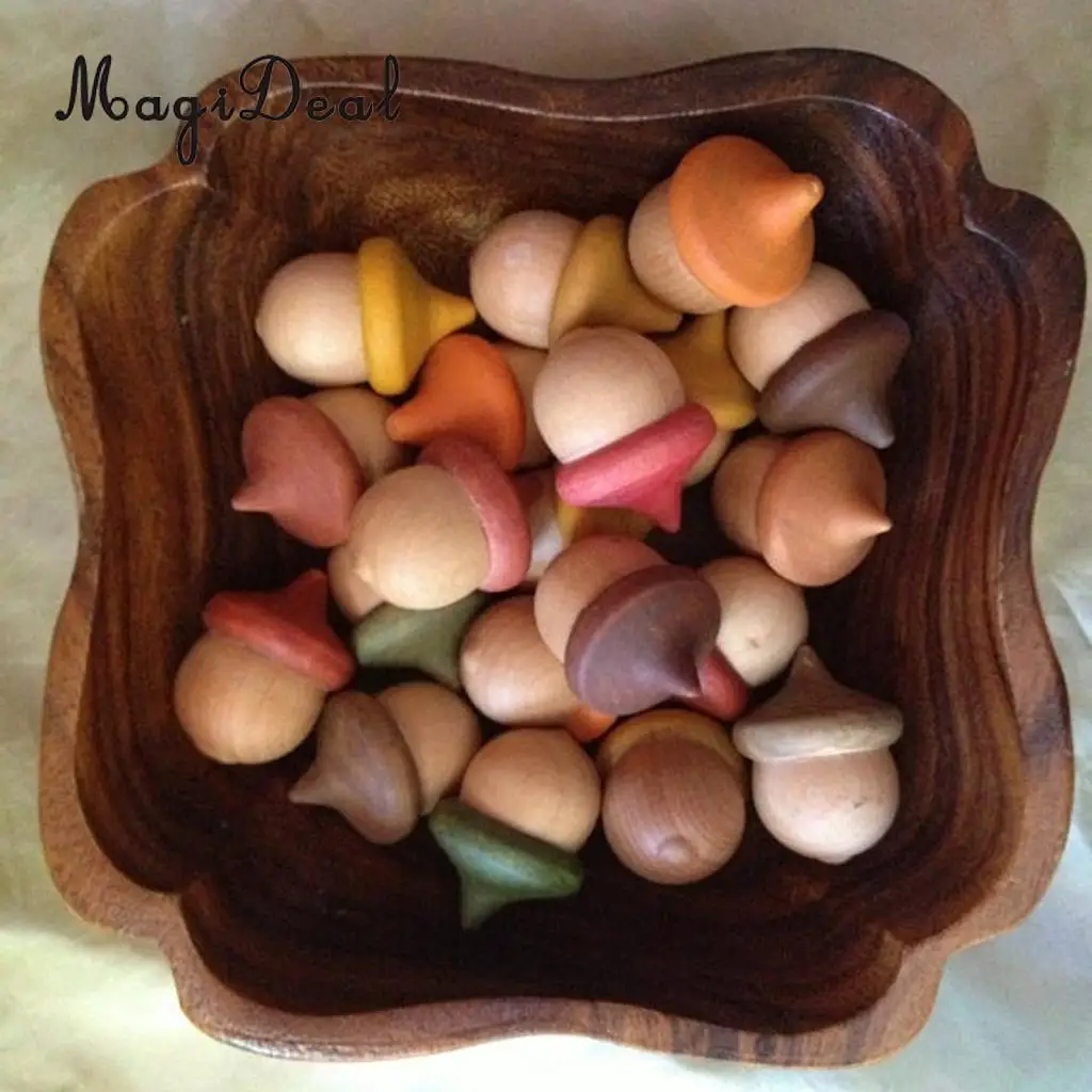 20pcs Natural Wood Acorns & Dried Acrons Table Ornament Accents Creative Home Christmas Decoration DIY