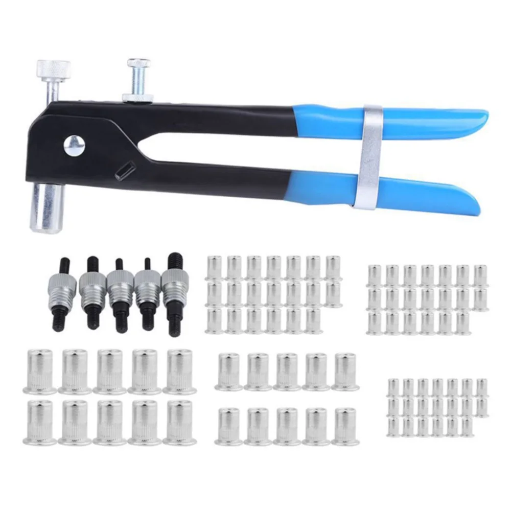 

86pcs/set Hand Riveter Nut Rivet Gun Kit M3-M8 Manual Threaded Nut Rive Tool kit Stainless Steel Nuts Metric Thread For Screws