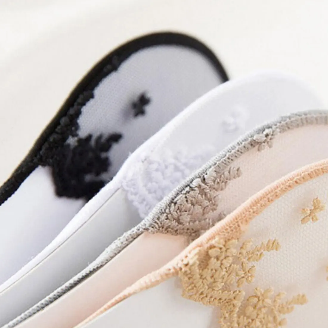 Короткие женские носки до лодыжки, кружевные невидимые противоскользящие женские носки-лодочки, носки с низким вырезом для девочек