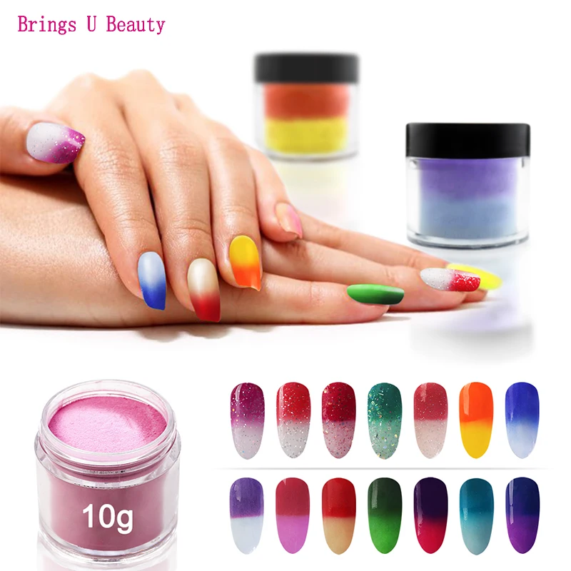 

10g New Arrival Fantastic Glitter Temperature Change Dip Powder Showing Magical Colors Effect Without Lamp Cure Easy Natural Dry