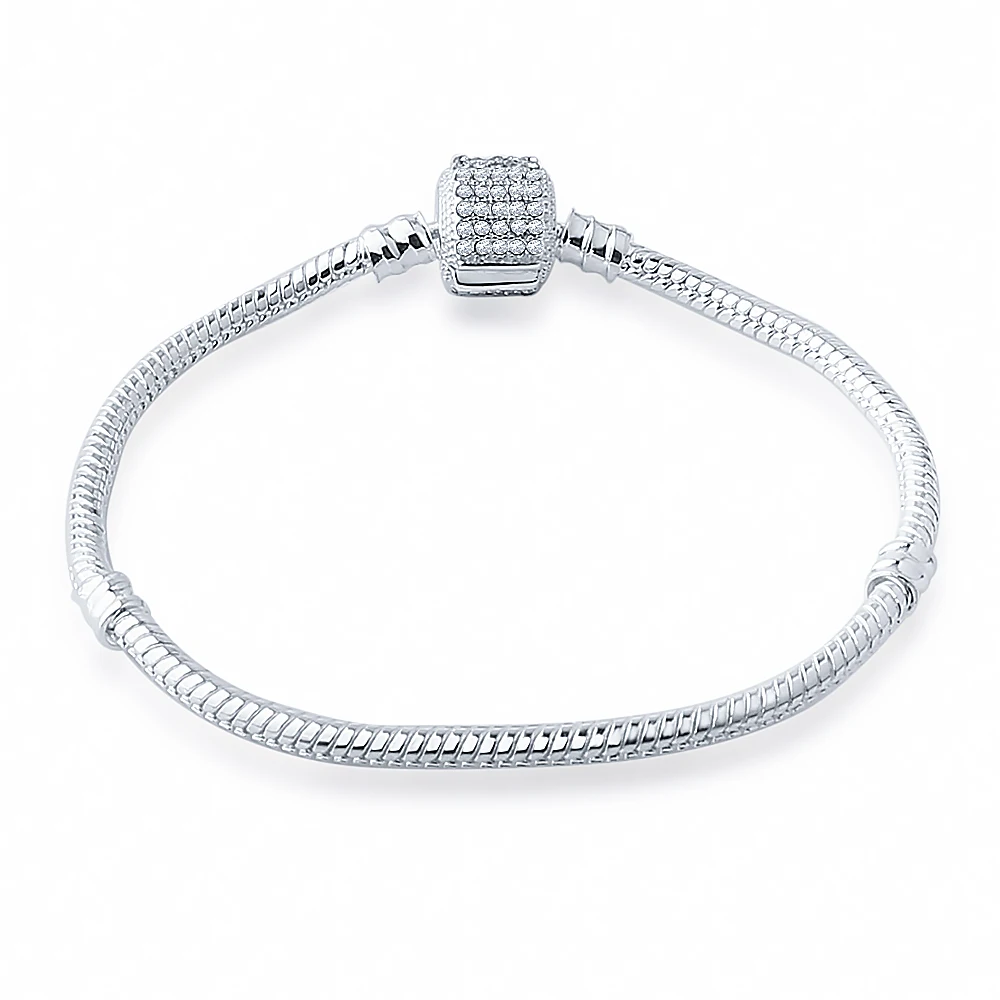 European Classic Style Snake Chain Bracelets for Women Full Clear Screw