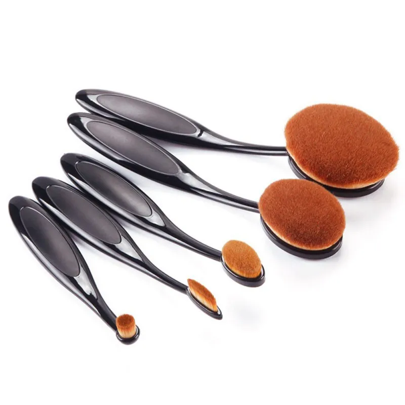 5 Pcs Cosmetic Oval Toothbrush Blush Powder Foundation Beauty Eyeshadow Makeup Brushes Set Kit Accessories High Qality