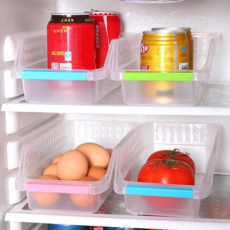 

1 Pcs Plastic Hollowed-out Drawer Refrigerator Storage Box For Drinks Eggs Useful Fridge Container Organizer