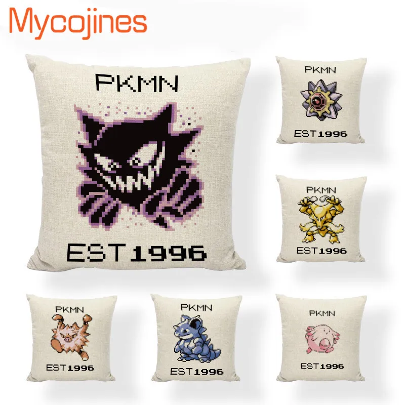 

Hot Sale Cartoon Pillowcase Japanese Famous Game Cushion Cover Pokemon PKMN Pillow Cover Sofa Bed Home Decorative Throw Pillows