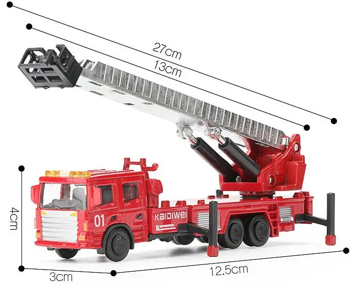 50% скидка пожарные машины, высокая имитационная Инженерная модель автомобиля, 1: 72 сплав пожарные игрушки, металлические отливки - Цвет: 1