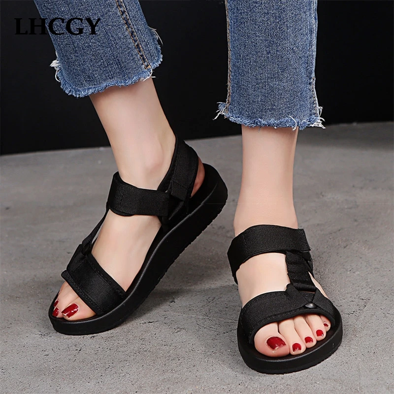 

Plus Size 35-44 Women Sandals 2019 Summer Casual Shoes Men's Sandals Platform Beach Shoes Flat Sandal Sport zapatos mujer 7616