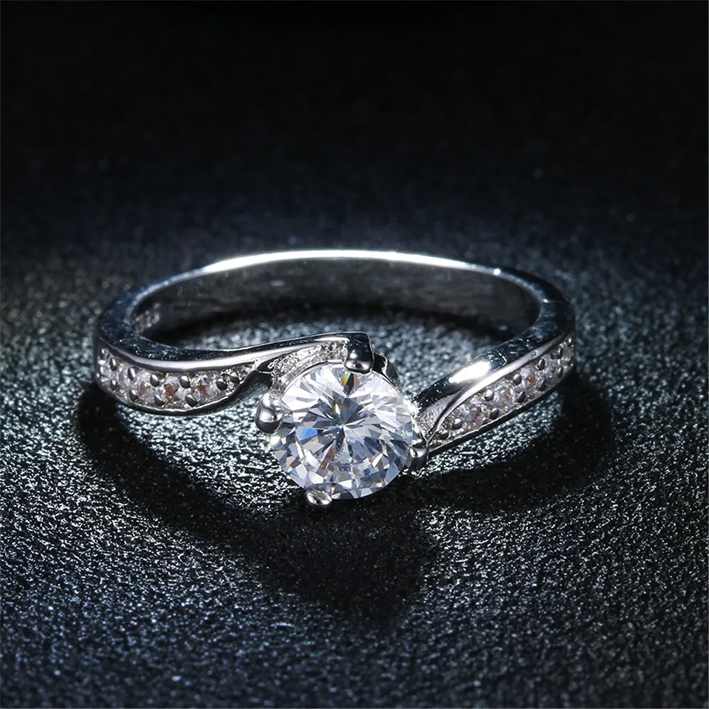 Классические кольца для женщин Ретро ААА Стразы ювелирные изделия 925 серебро кольцо для помолвки кольцо bijoux DD027