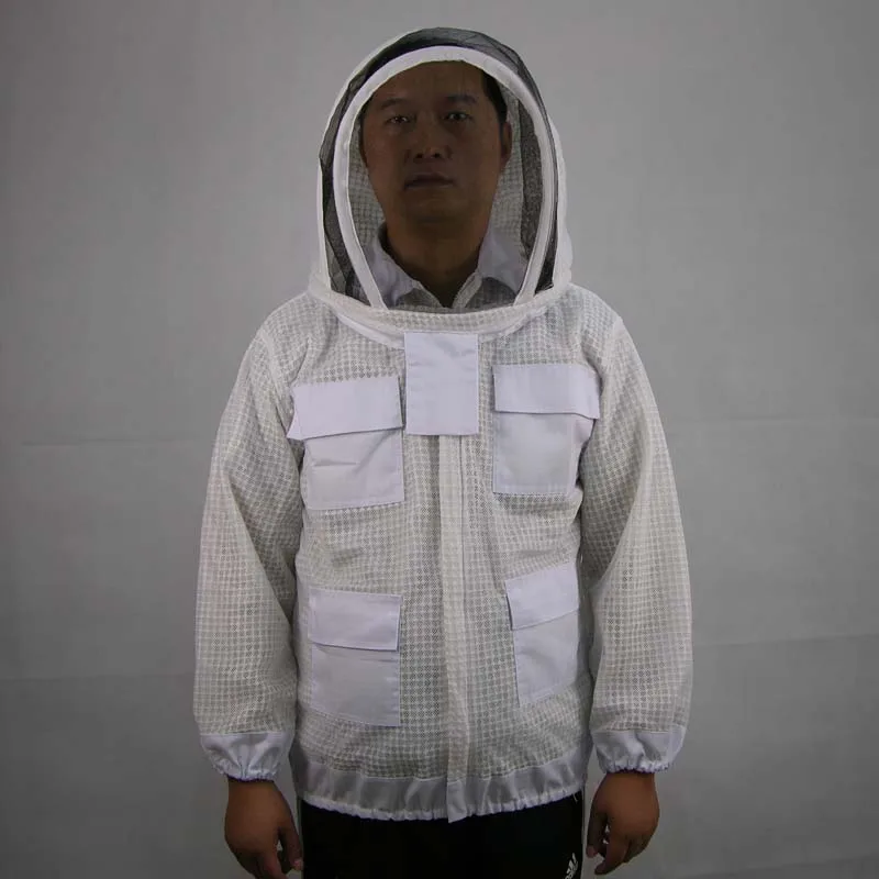 

Beefun 3 Layer Bee Keeping Jacket Removeable Hat Anti-bee Protective Clothing with Veil Safety Ventilated Beekeeping Jacket