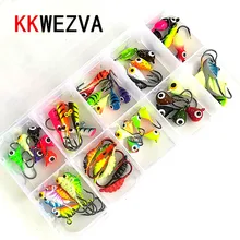 KKWEZVA 54pcs and Packing containers Fishing Lure winter Ice Fishing hooks Arduous Bait Pesca Deal with Isca Synthetic Bait Crankbait Swimbait