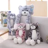 Muñeco de peluche de 50CM-90CM para niños, juguete de felpa de gato en 3 colores, Gris, Rosa y marrón, regalo de cumpleaños ► Foto 2/6