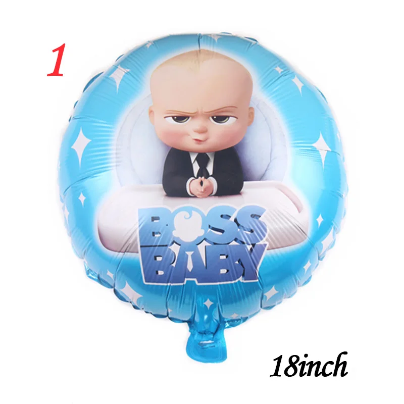 Одноразовые наборы посуды Boss Baby День рождения гирлянды-флажки детские украшения воздушный шар вечерние поставщик - Цвет: balloon 18in 1pc