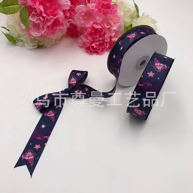 

Ribbon 2.5cm * 20 Yards Digital Printing Gift Box Packaging Sublimation Line Halloween Series Webbing Clothing Materials