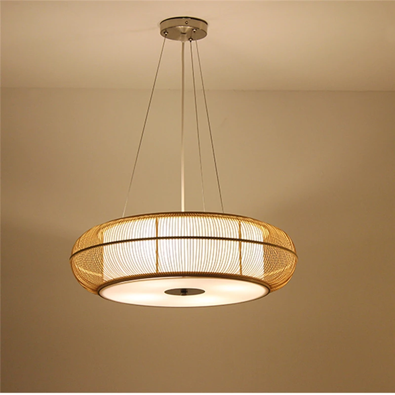 

Bamboo Weaving Pendant Lights Restaurant Hotel Decoration Hanging Lights Study Club Hand-woven Corridor Coffee Shop Hanglamp