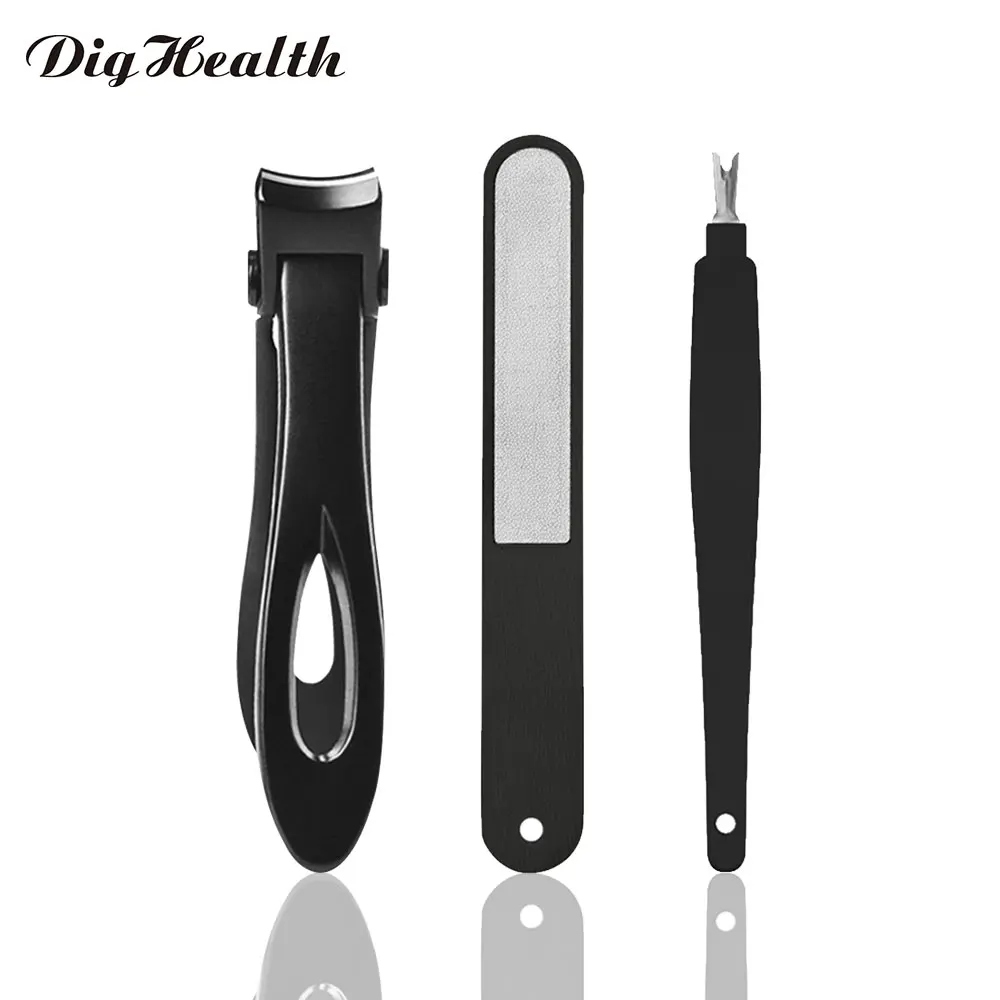 

3Pcs Stainless Steel Nail Clipper Cuticle Pusher Cutter Manicure Pedicure Nail Trimmer Travel Grooming Kit with Storage Case