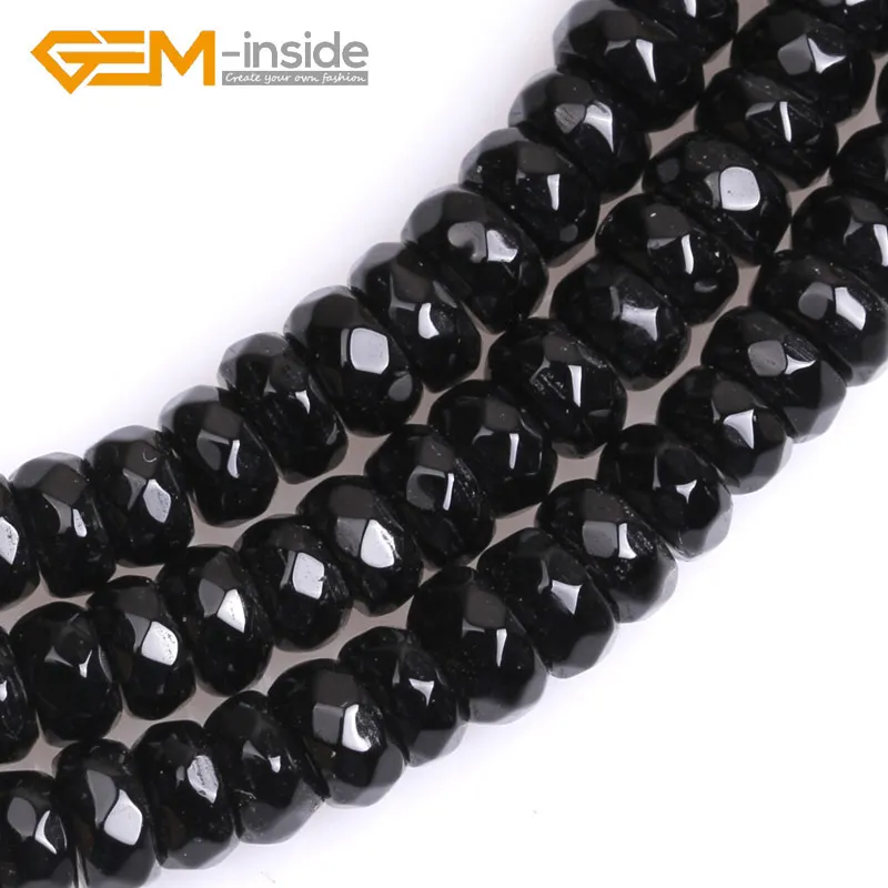 Натуральный черный оникс Агаты рондели разделительные бусины для изготовления ювелирных изделий Beads15 дюймов! GEM-inside - Цвет: 2X4mm