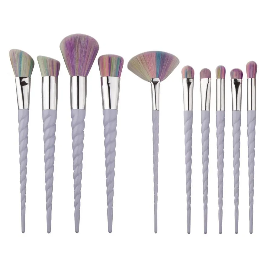 

10Pcs Or 5Pcs Unicorn Makeup Brushes Tools Set Rainbow Unicorn Brushes Colorful Foundation Makeup Brush kit