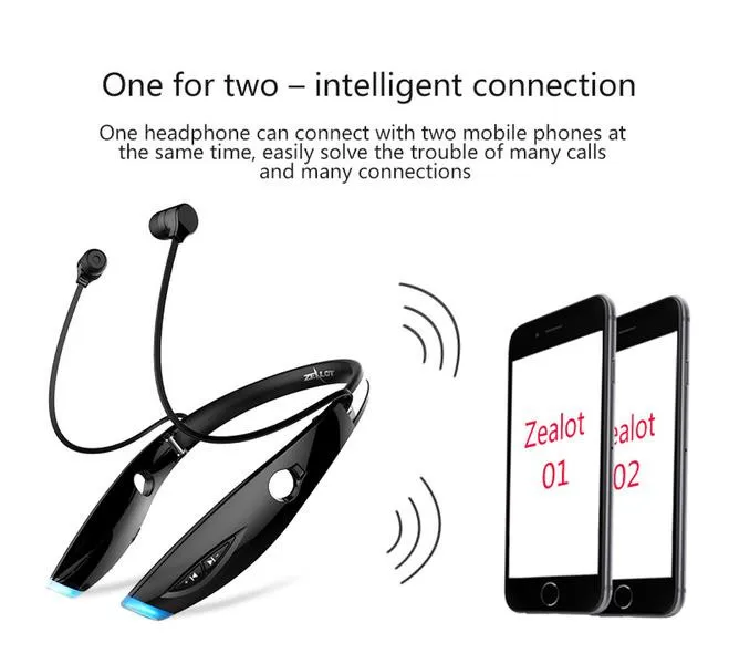 Fone de Ouvido sem Fio Correndo à Prova Fone com Microfone para Telefones Zealot Esporte Bluetooth Dwaterproof Água h1 9 High Quality Eletrônicos
