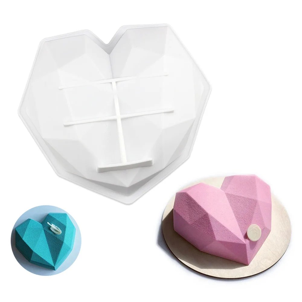 

Valentine's Day gift Diamond heart shape Mousse Cake Silicone Mold For Dessert Chocolate Truffle Art cake decoration baking mold