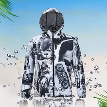 Осенняя мужская спортивная куртка Diy, уличная ветровка Harajuku с 3d принтом волка, куртка для пеших прогулок, тонкая верхняя одежда на молнии с капюшоном, пальто