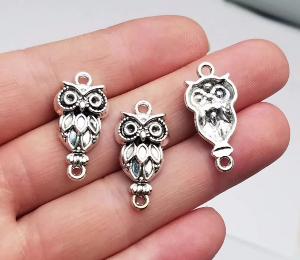 

20pcs/lot--26x13mm, Antique silver owl connector charms,DIY supplies,Jewelry accessories