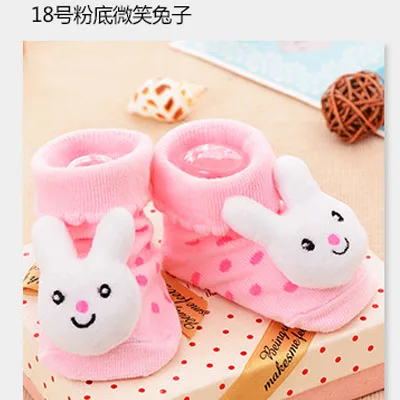 24 стиля; милые носки для новорожденных; носки для малышей с изображением животных; носки для малышей; нескользящие носки для мальчиков и девочек - Цвет: 18