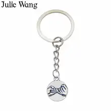 Julie Wang 2 шт. античное серебро "обещание на мизинцах" брелки женские/мужские хорошие подарки ювелирные изделия лучший друг навсегда дружбы
