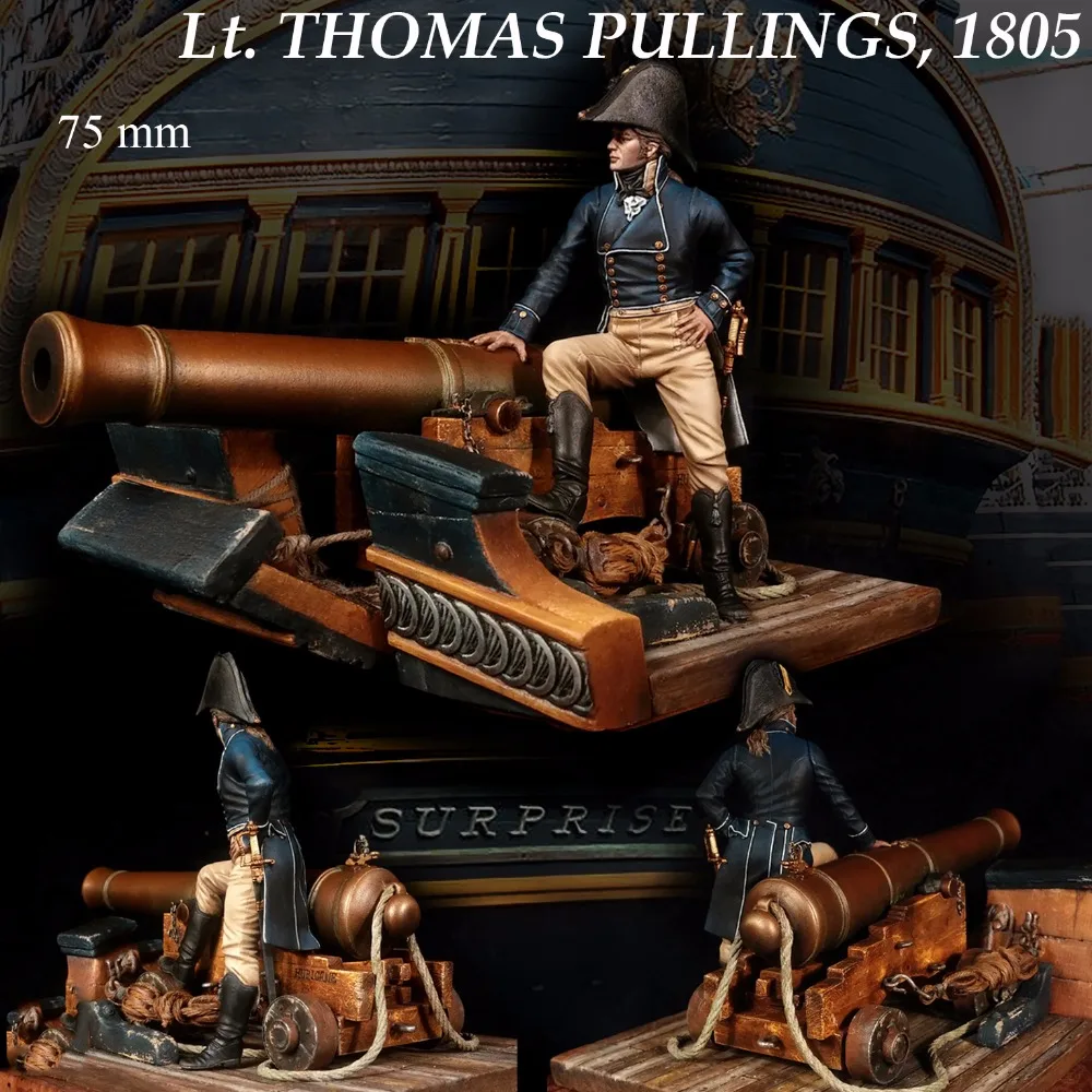 

Assembly Unpainted Scale 1/24 75 mm THOMAS PULLINGS, 1805 year standing - 75mm Historical toy Resin Model Miniature Kit