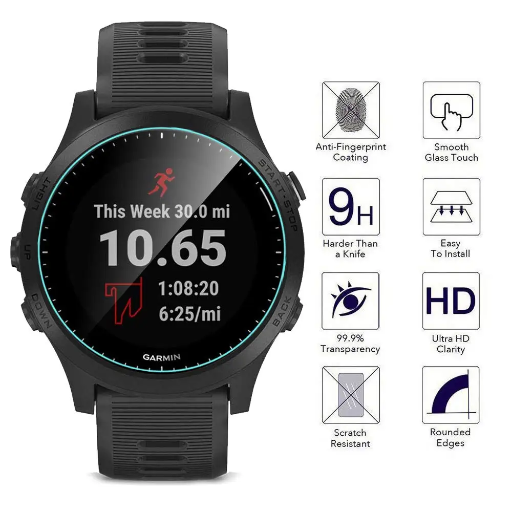 

3PC 9H Tempered Glass Screen Protector Film For Garmin Forerunner 945 Smart Watch Transparent Screen Protection Film