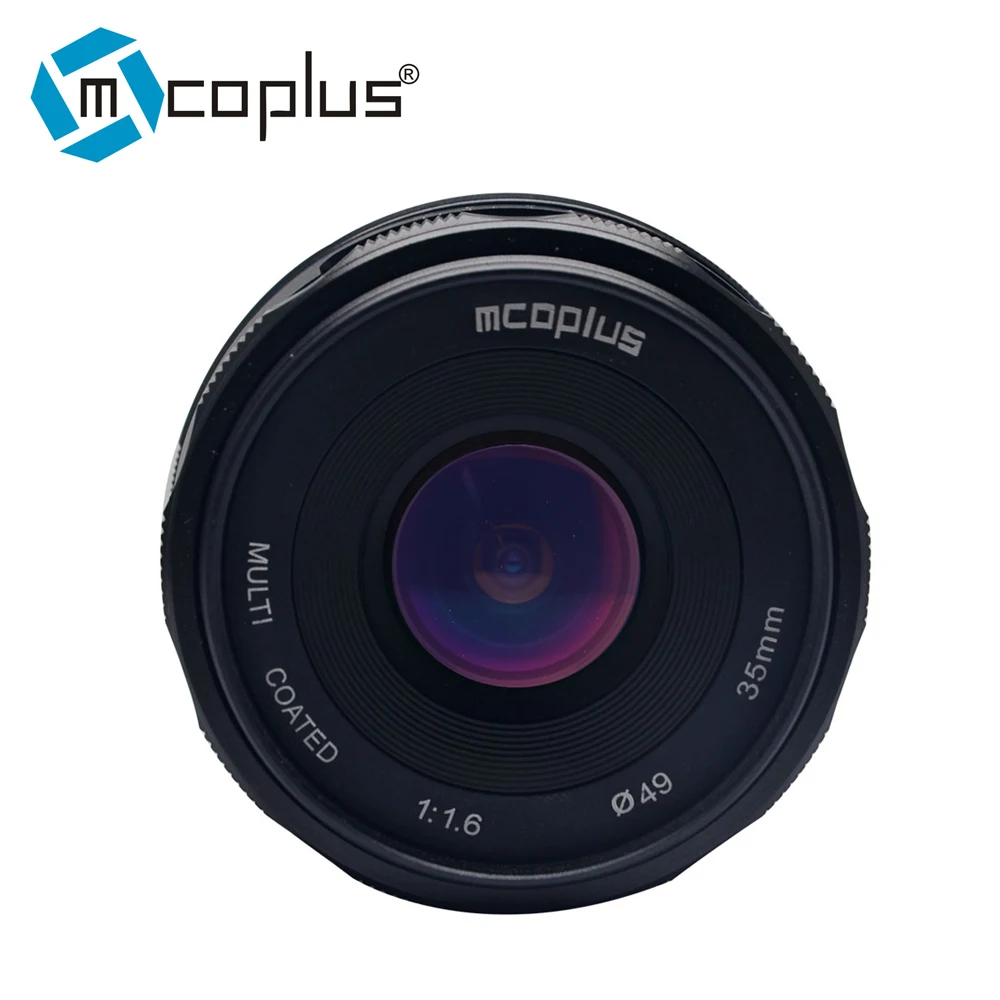 Увеличением фокусного расстояния Mcoplus 35 мм f1.6 APS-C ручной фиксированный объектив для Sony E-mount DSLR камер или для цифровой фотокамеры Fuji X-позволяет увеличить или уменьшить угол света для M4/3 крепление беззеркальных камер A6500 A6300