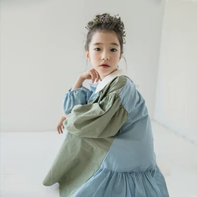 Shujin New 2019 Girls Dress Two Colors Patchwork Children Cotton Dress For Children Princess Dress Personality Teenage Dresses